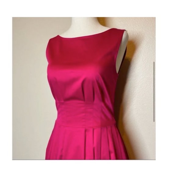 Kate Spade ♠ New York Pleated Fit & Flare Magenta Pink Dress - Picture 8 of 8